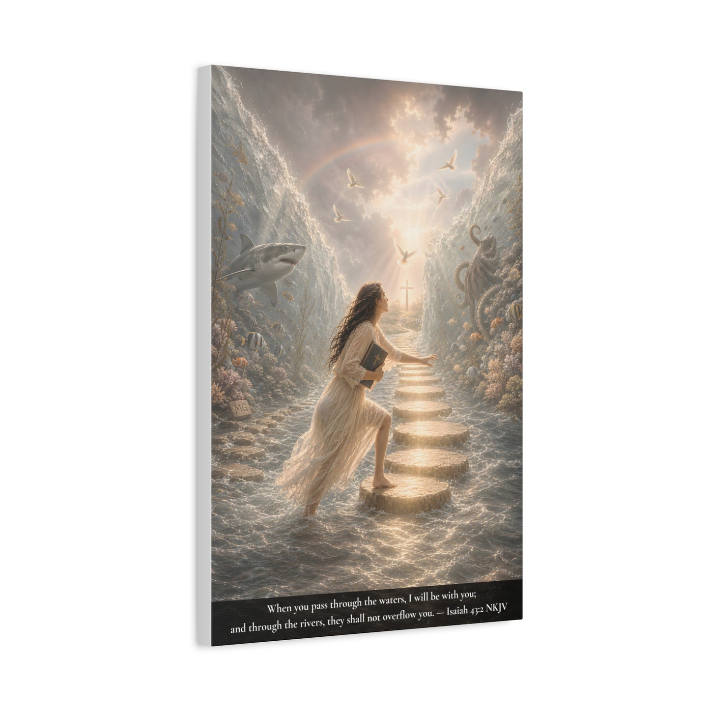 When You Pass Through the Waters — Isaiah 43:2 | Classic Christian Canvas Art