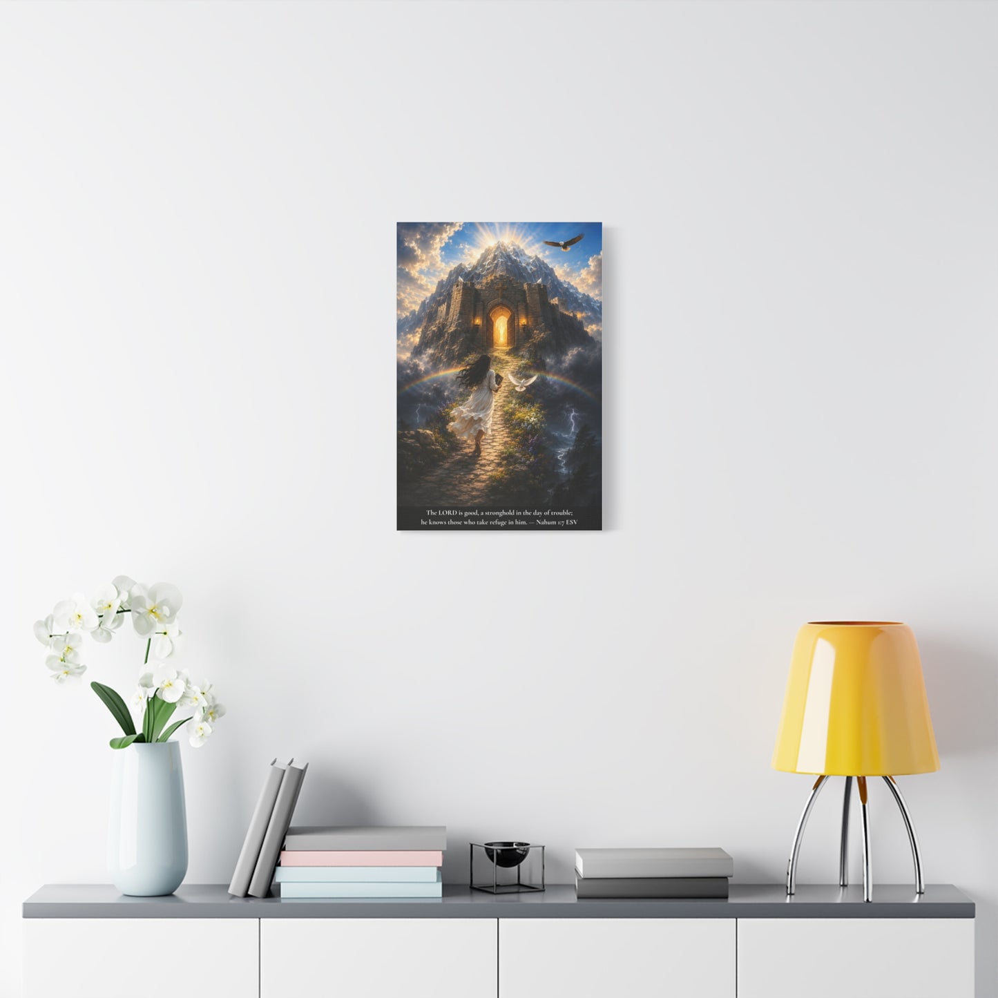The Lord Is Good — A Stronghold in the Day of Trouble | Nahum 1:7 | Vibrant Christian Canvas Wall Art