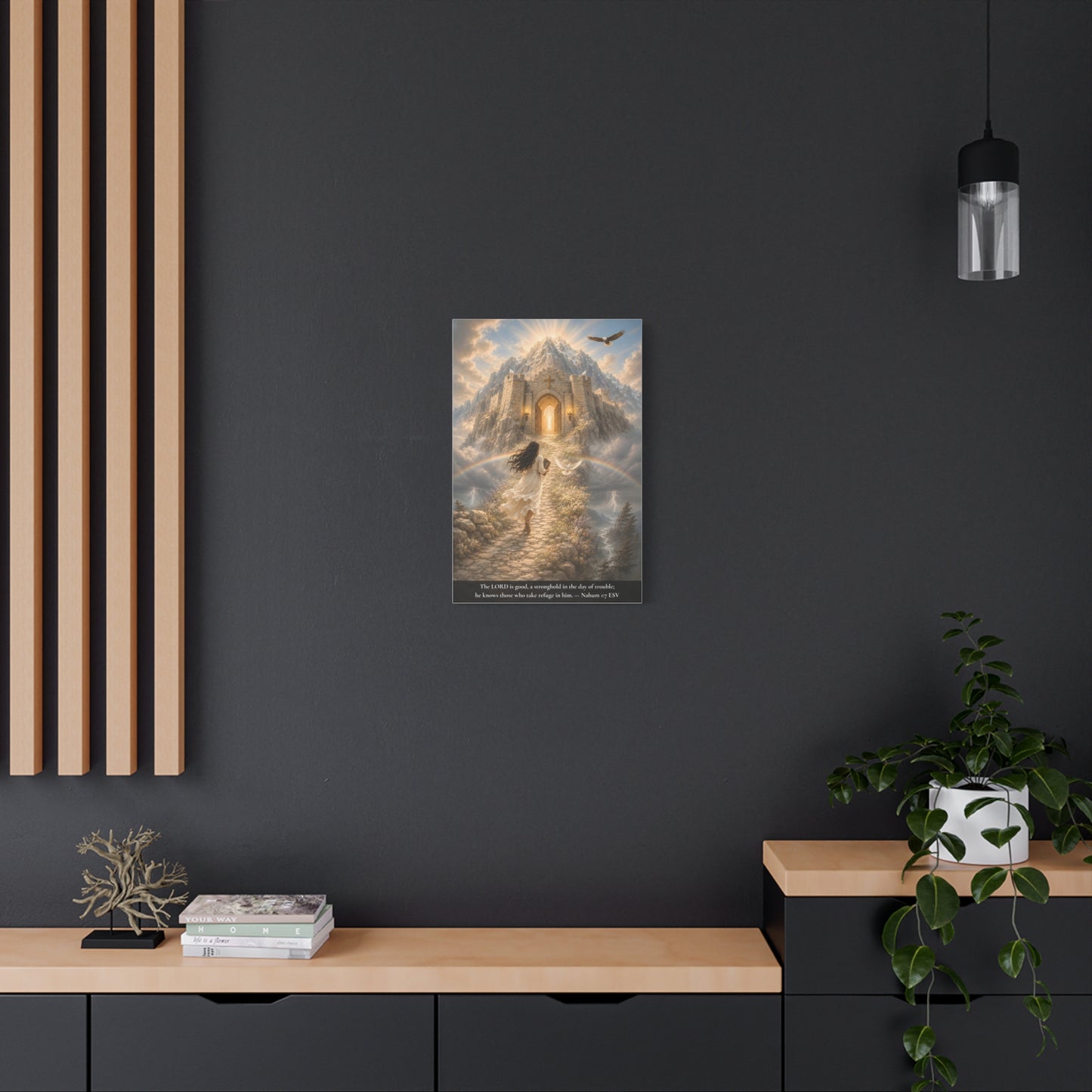 The Lord Is Good — A Stronghold in the Day of Trouble | Nahum 1:7 | Classic Christian Canvas Art
