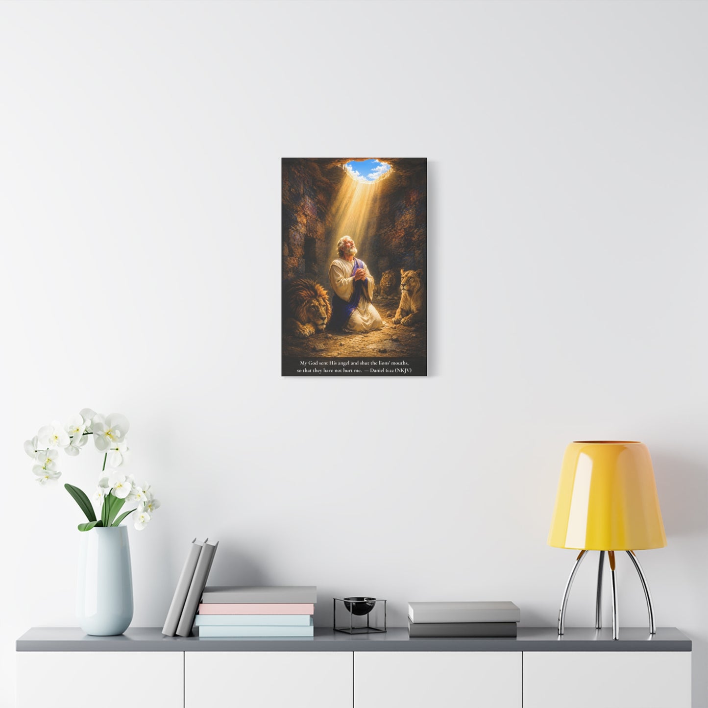 Daniel in the Lions' Den — Daniel 6:22 | Vibrant Christian Canvas Wall Art