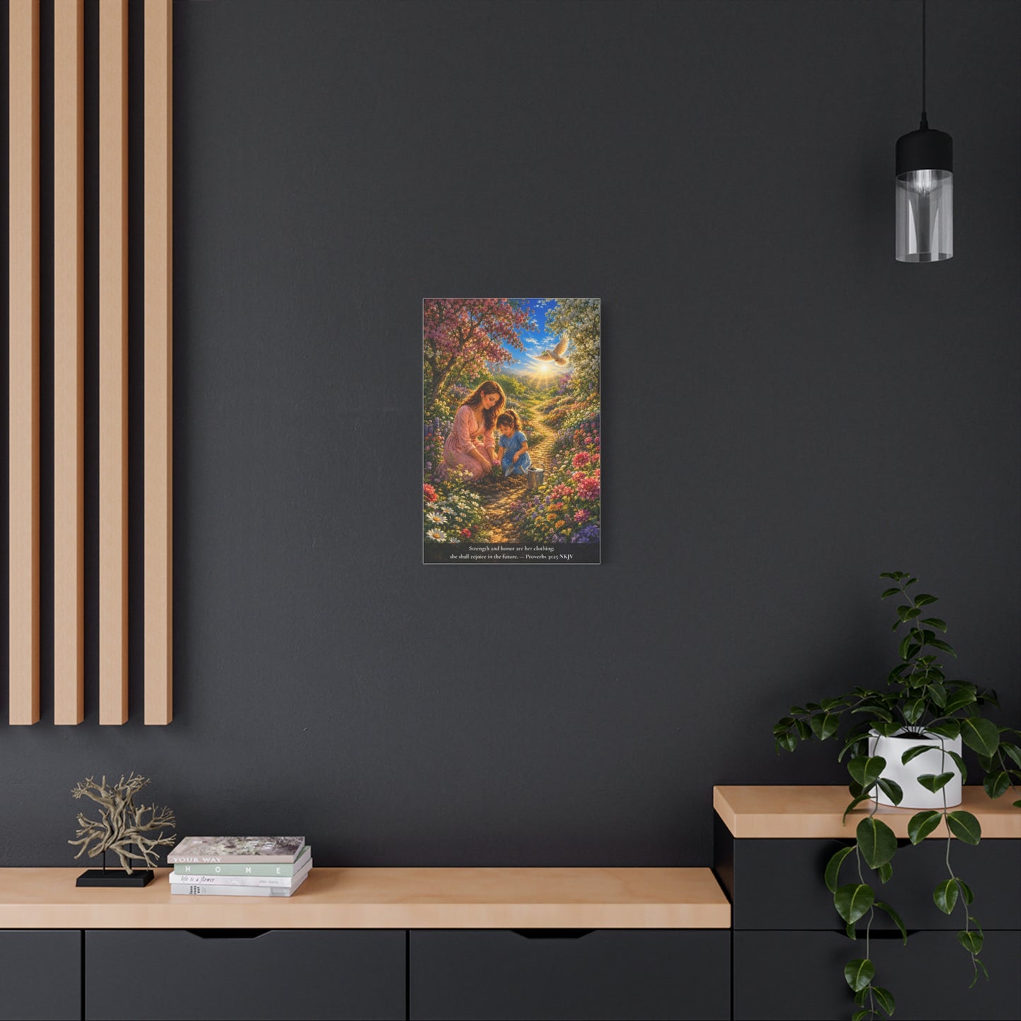 Clothed in Strength and Honor | Proverbs 31:25 Canvas Wall Art — Vibrant Edition