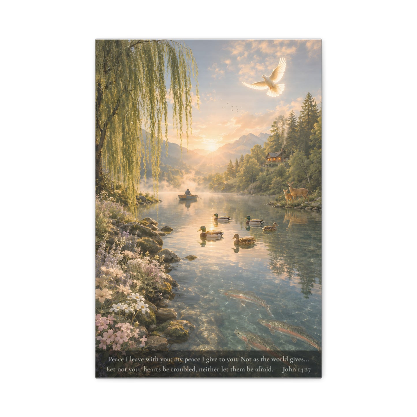 The Peace He Gives — Classic Canvas Wall Art | John 14:27