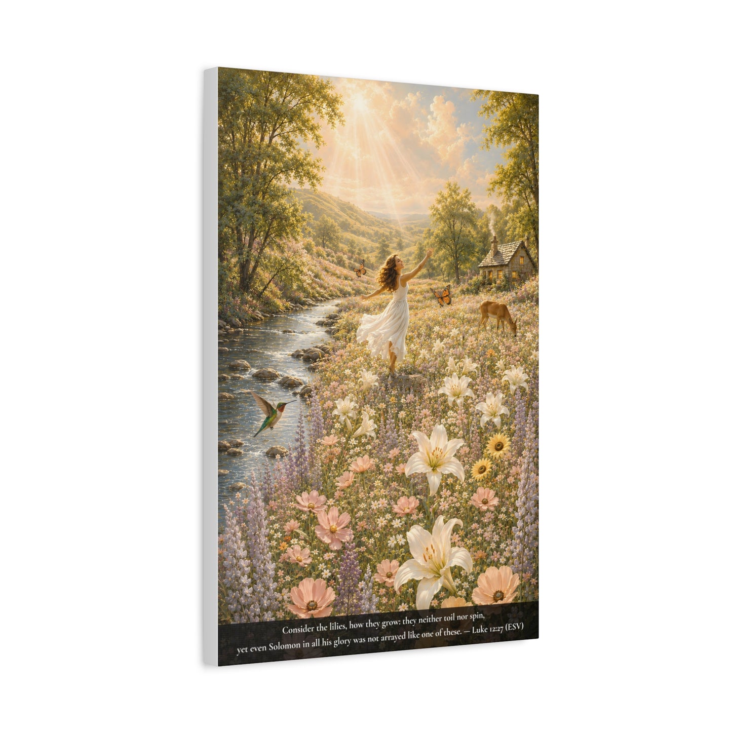 Consider the Lilies — Luke 12:27 — Classic Edition — Christian Canvas Wall Art