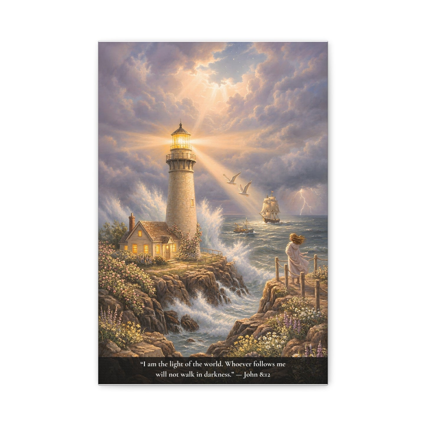 I Am the Light of the World — John 8:12 — Classic Edition — Christian Canvas Wall Art