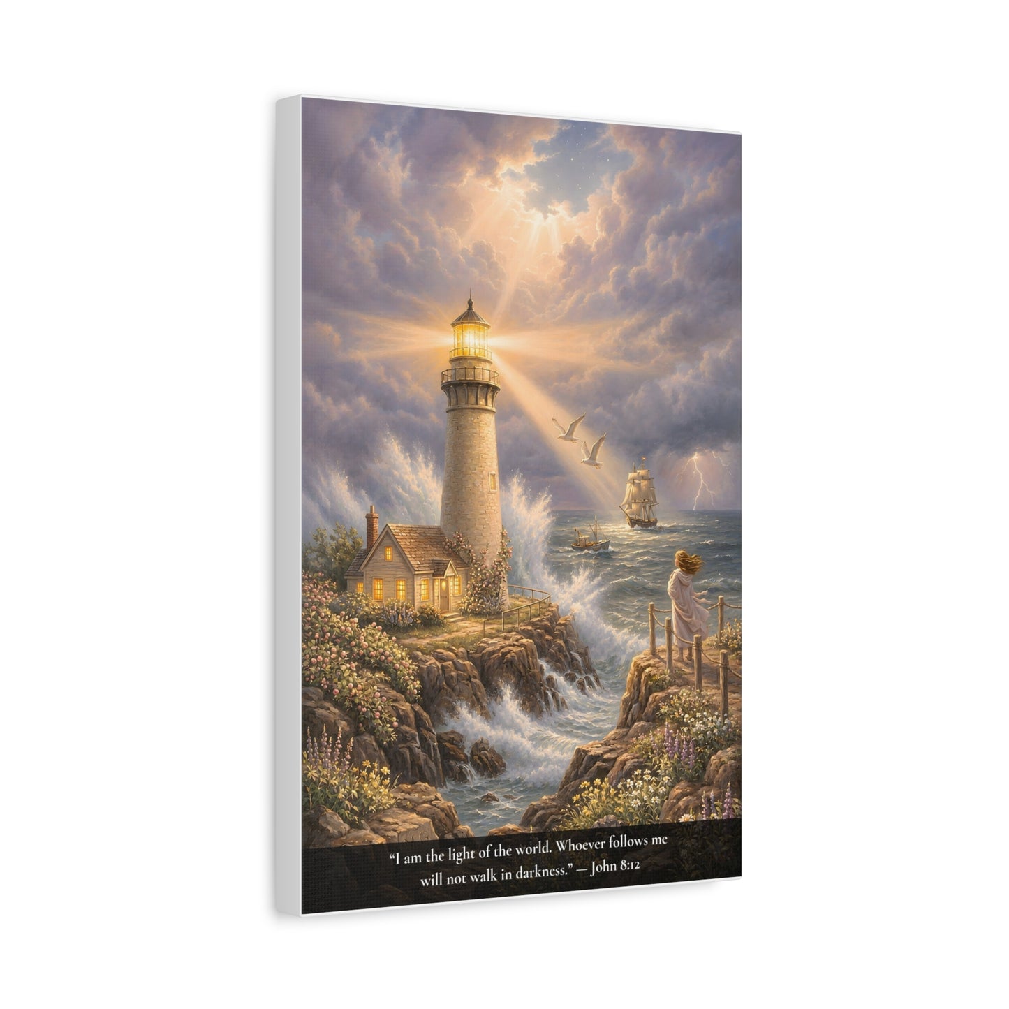 I Am the Light of the World — John 8:12 — Classic Edition — Christian Canvas Wall Art