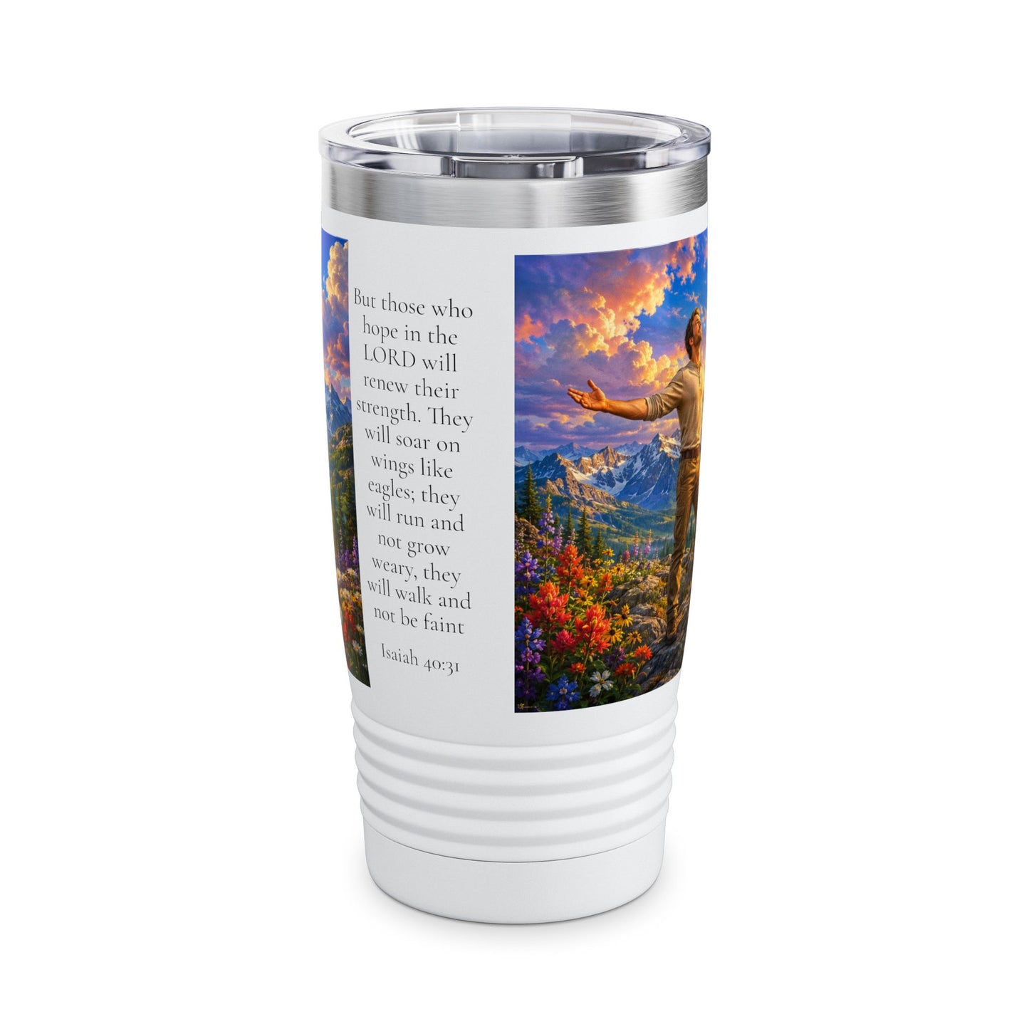 Father's Day Gift for Dad — Isaiah 40:31 Eagle Tumbler 20oz — Soar on Wings Like Eagles