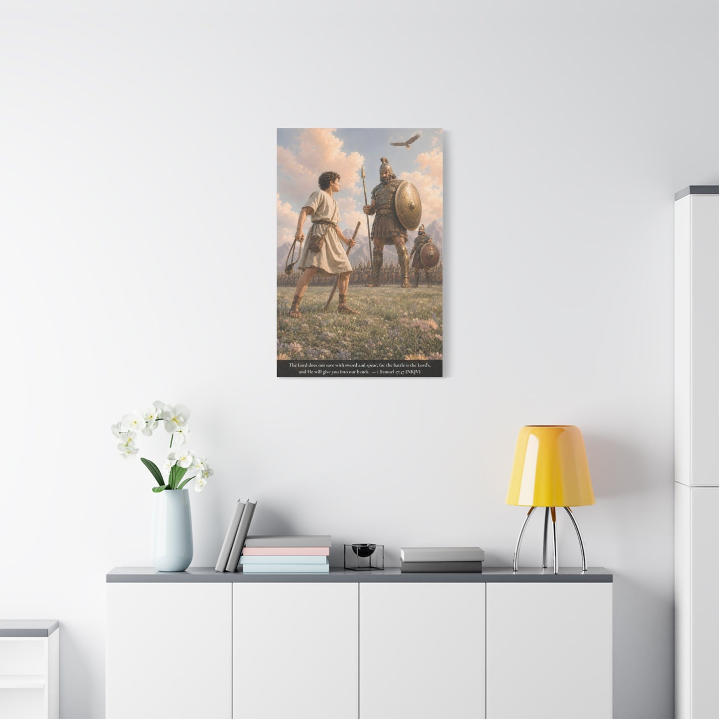David and Goliath — 1 Samuel 17:47 | Classic Christian Canvas Art