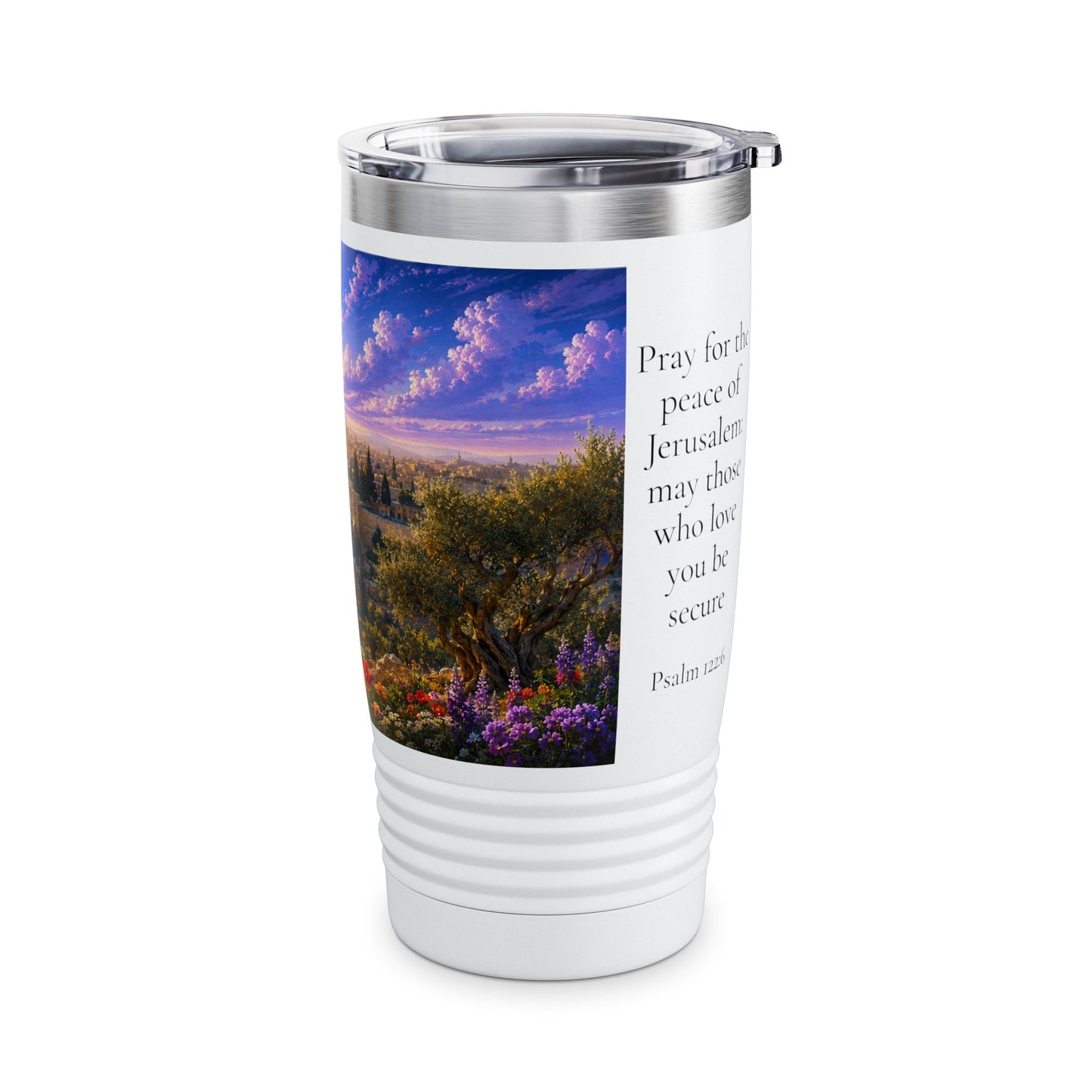 Pray for the Peace of Jerusalem Tumbler 20oz — Psalm 122:6 Christian Gift