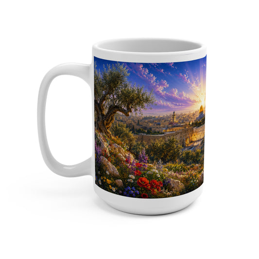 Pray for the Peace of Jerusalem Coffee Mug 15oz — Psalm 122:6 Christian Gift