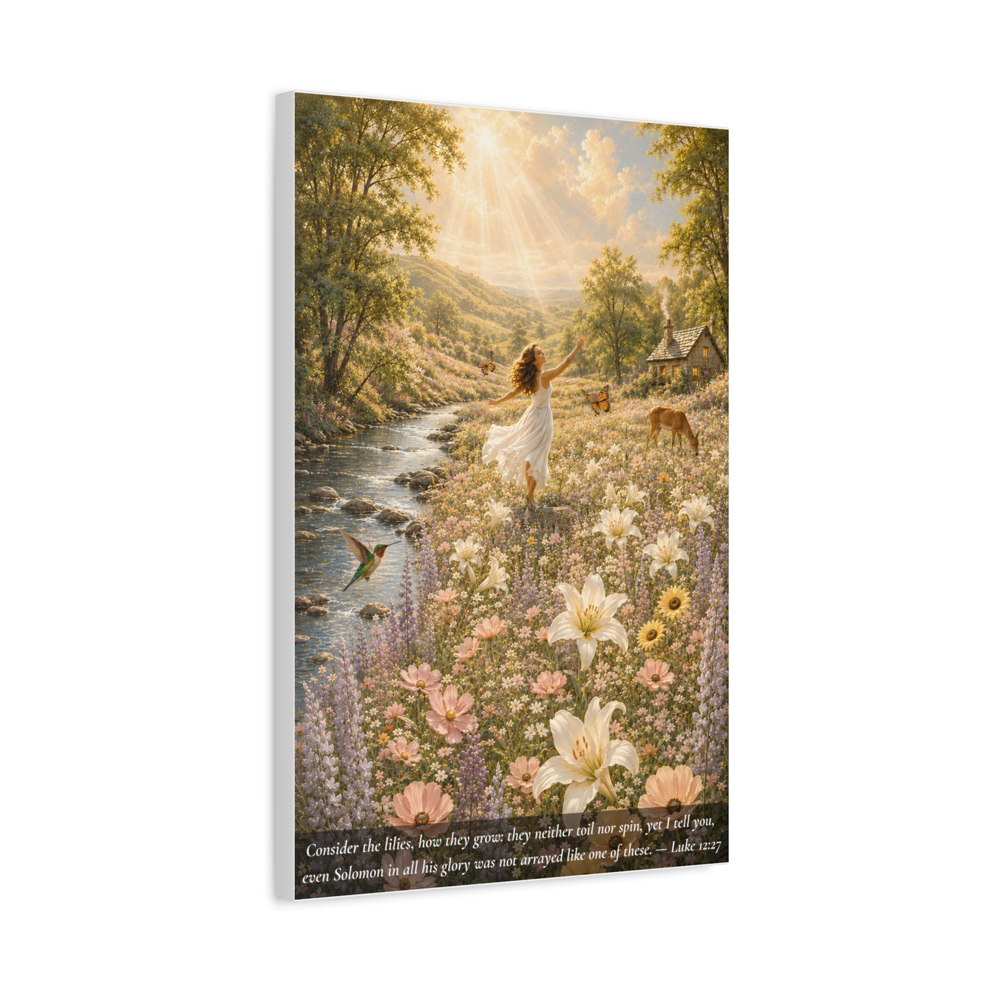Consider the Lilies — Luke 12:27 — Classic Edition — Christian Canvas Wall Art