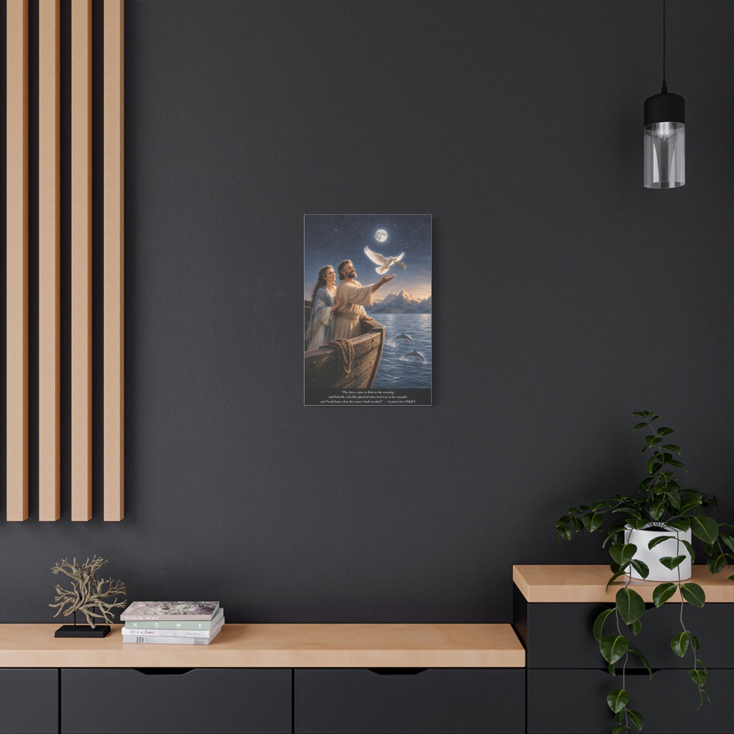Noah's Dove Returns with the Olive Branch — Genesis 8:11 | Classic Christian Canvas Art