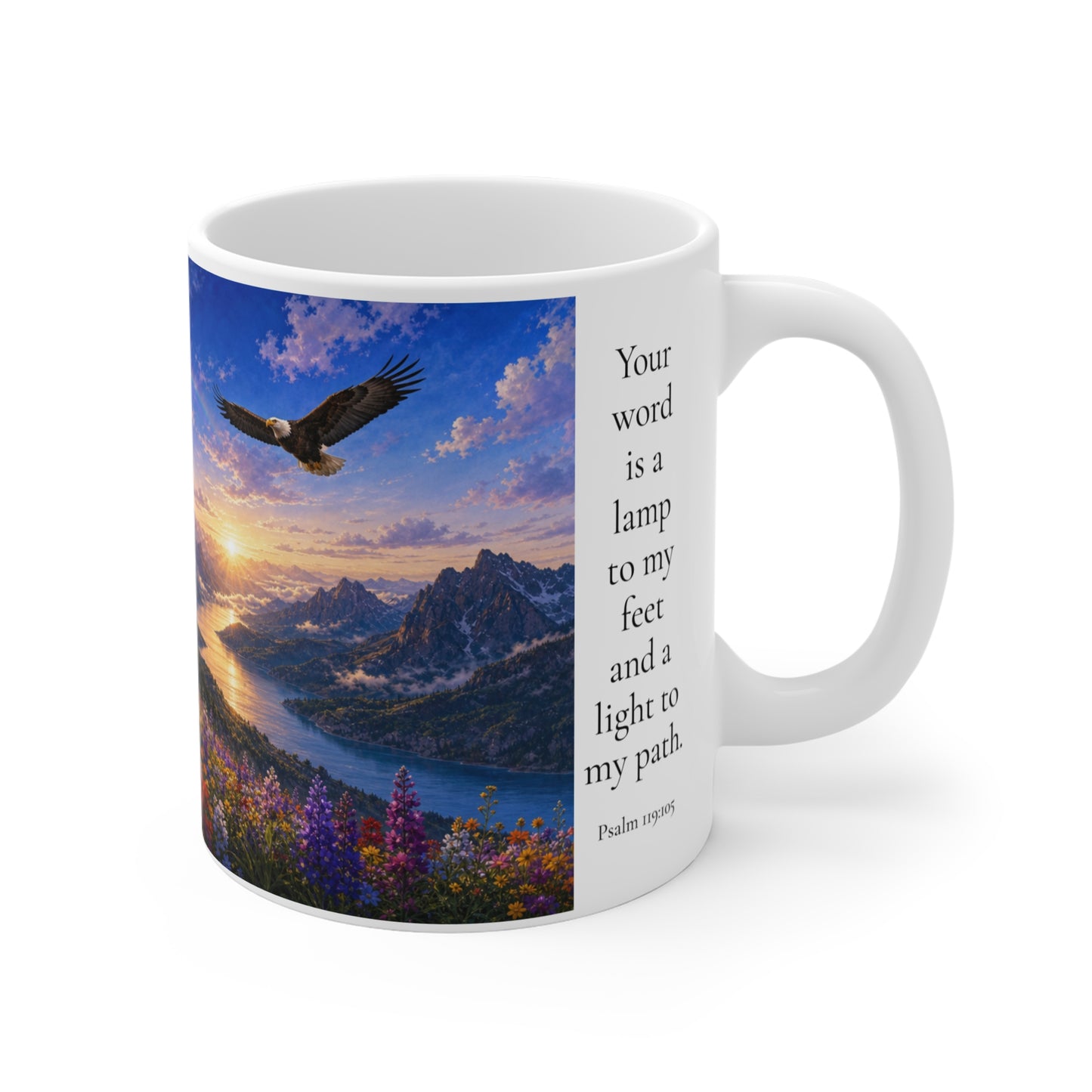Your Word Is a Lamp to My Feet Coffee Mug 11oz — Psalm 119:105 Christian Gift for Couples