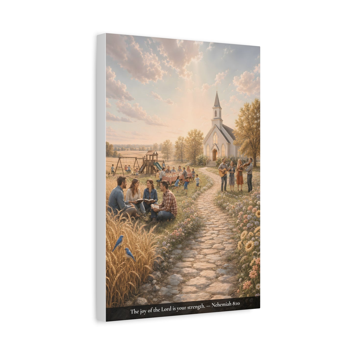 The Joy of the Lord — Nehemiah 8:10 — Classic Edition — Christian Canvas Wall Art