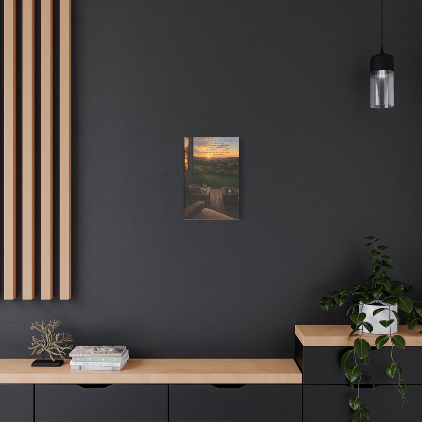 I Will Give You Rest — Matthew 11:28-30 | Quiet Grace Canvas Wall Art
