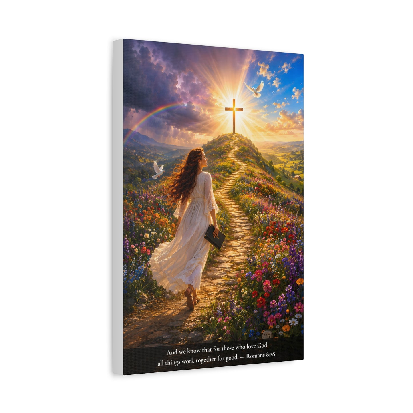 All Things Work Together — Romans 8:28 — Vibrant Edition — Christian Canvas Wall Art