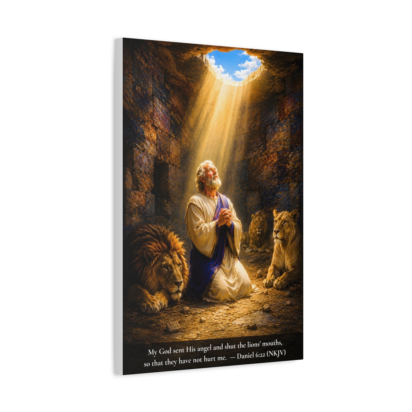 Daniel in the Lions' Den — Daniel 6:22 | Vibrant Christian Canvas Wall Art
