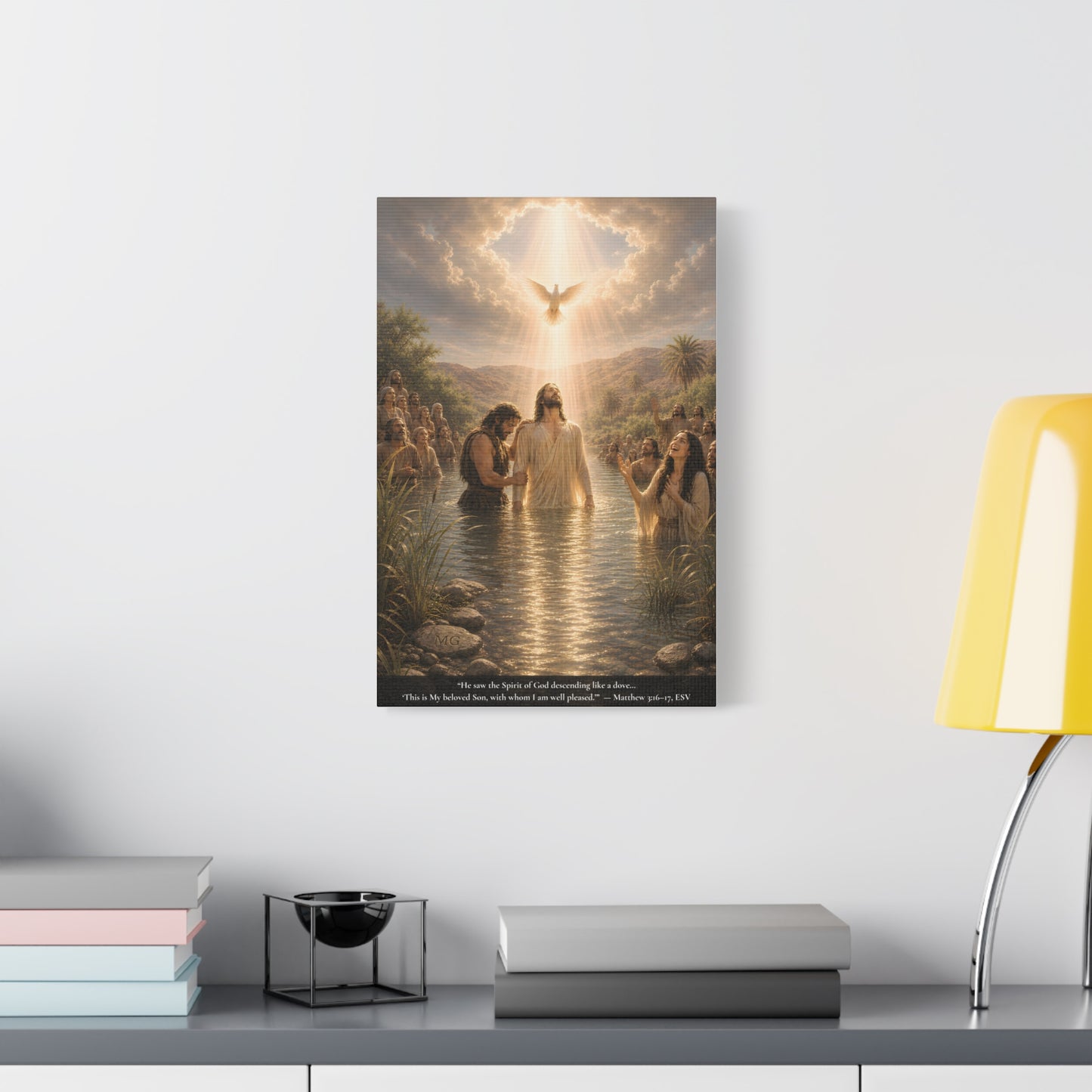 Jesus' Baptism — Matthew 3:16-17 | Classic Christian Canvas Art