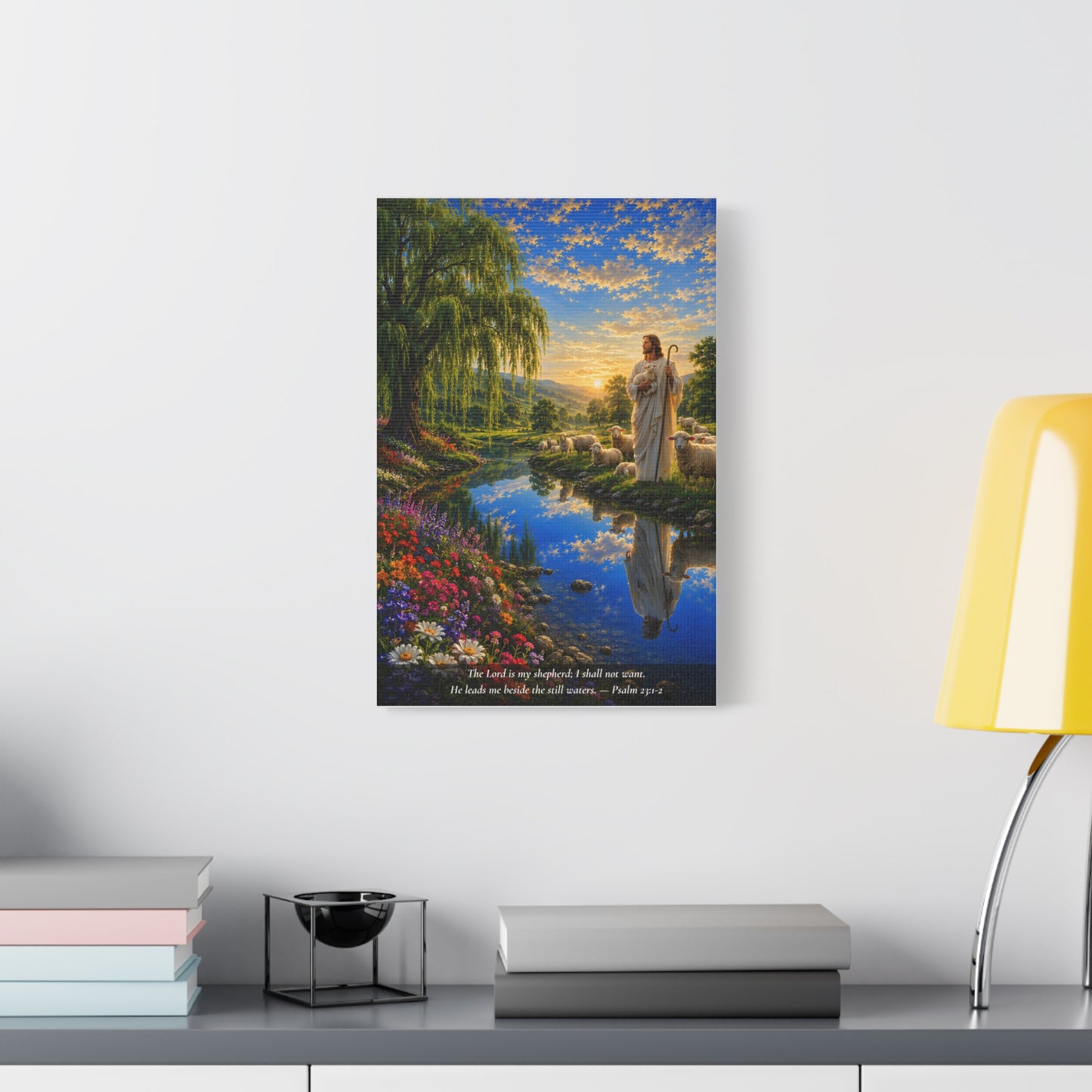 The Lord Is My Shepherd — Vibrant Canvas Wall Art | Psalm 23:1-2