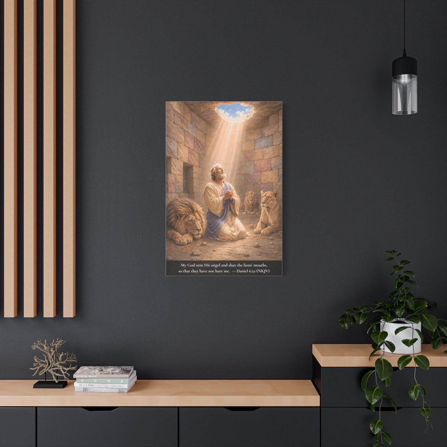 Daniel in the Lions' Den — Daniel 6:22 | Classic Christian Canvas Art