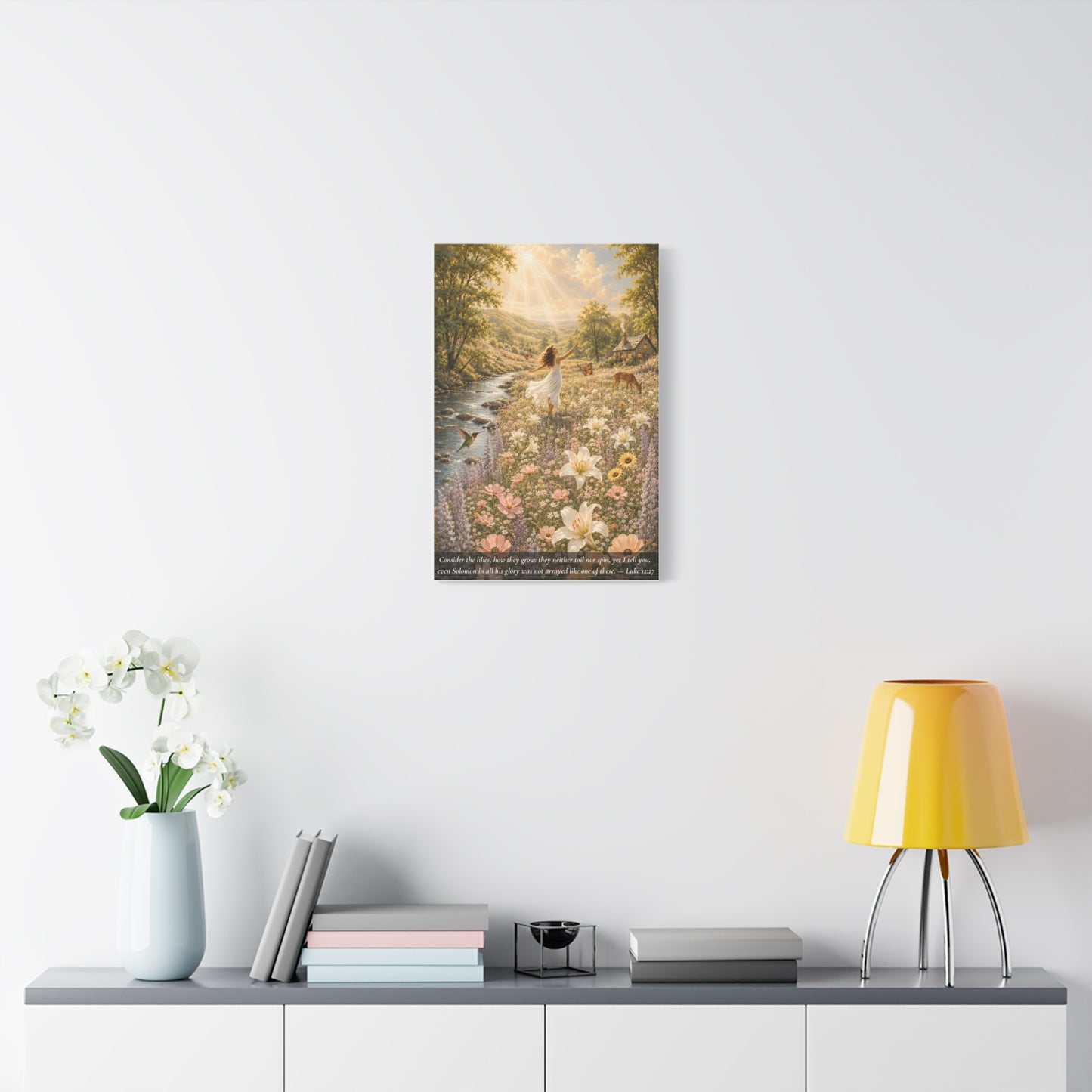 Consider the Lilies — Luke 12:27 — Classic Edition — Christian Canvas Wall Art