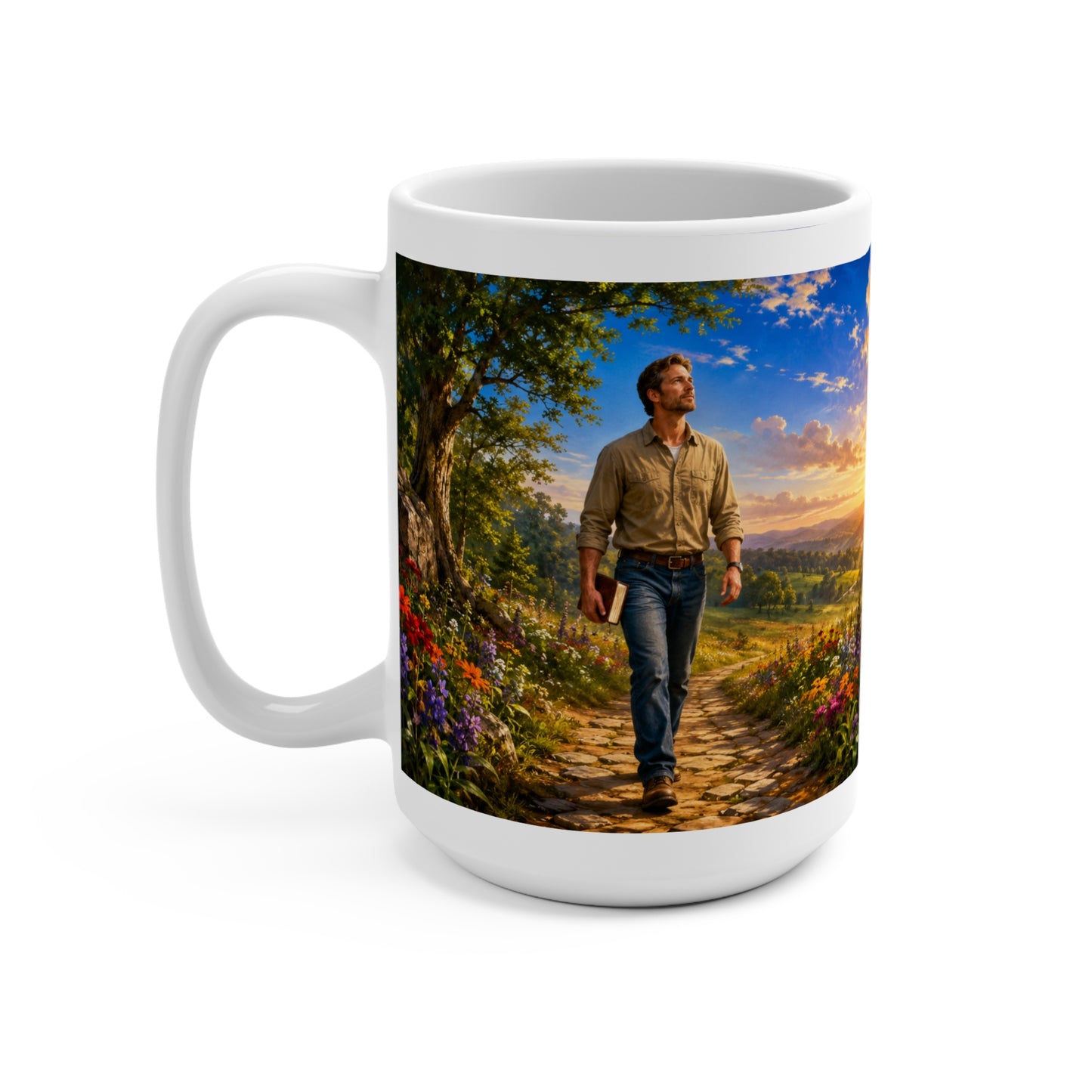 Act Justly Love Mercy Walk Humbly Coffee Mug 15oz — Micah 6:8 Christian Gift for Him