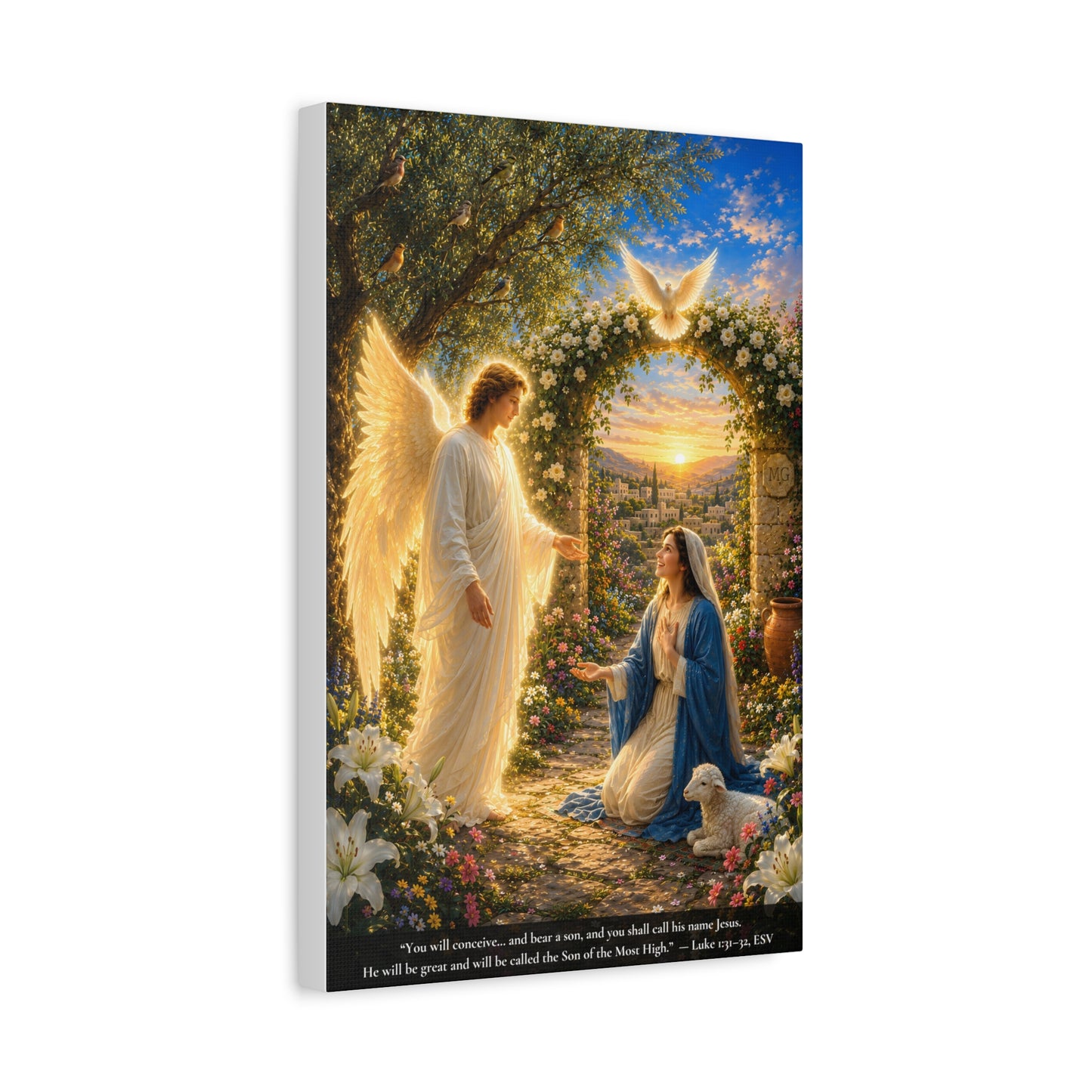 The Annunciation — Luke 1:28-38 | Vibrant Christian Canvas Wall Art