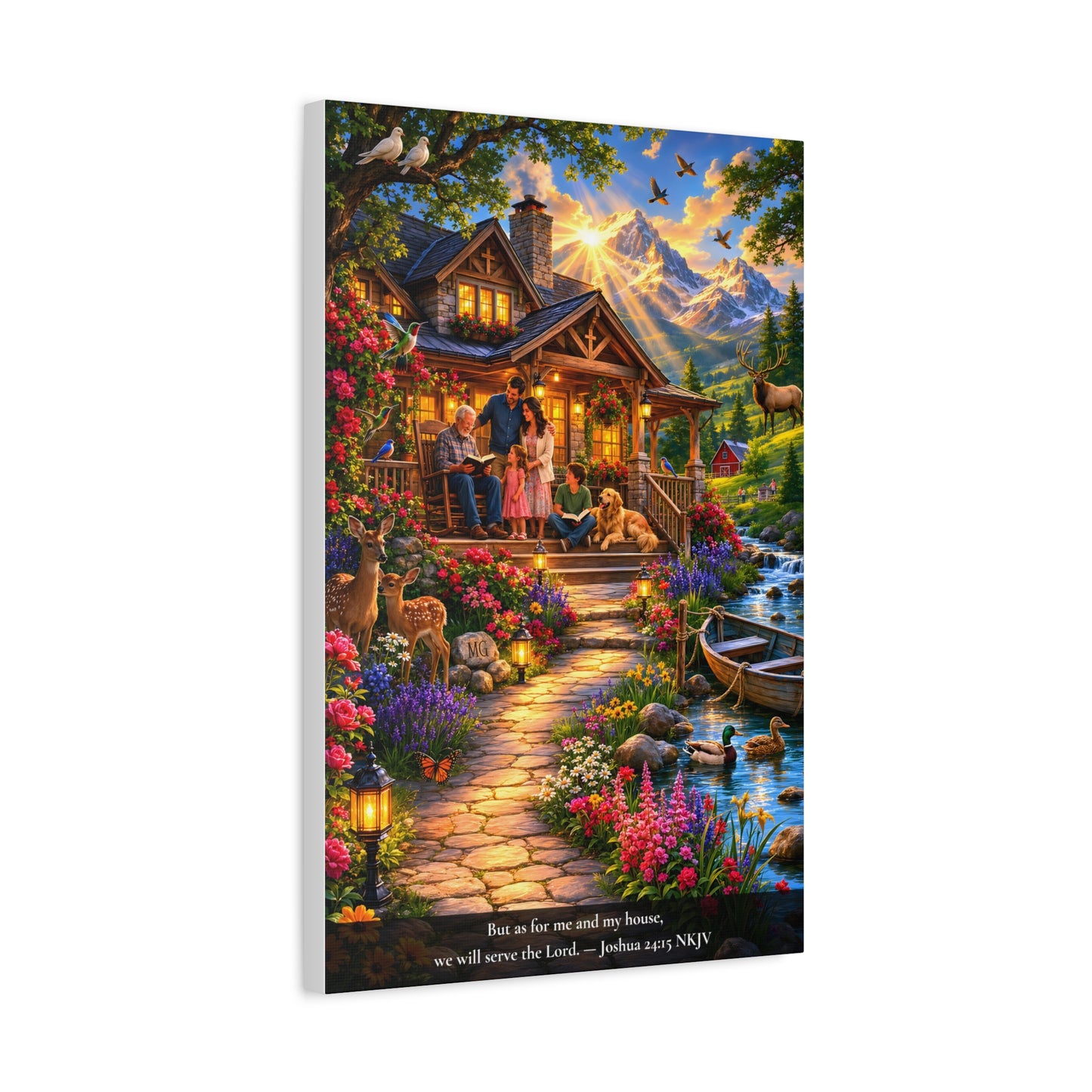 As for Me and My House — Joshua 24:15 | Vibrant Christian Canvas Wall Art
