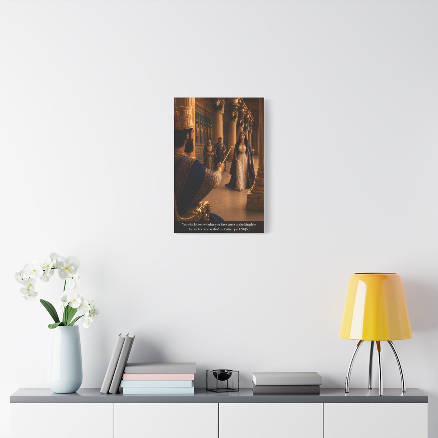 Esther Before the King — Esther 4:14 | Vibrant Christian Canvas Wall Art