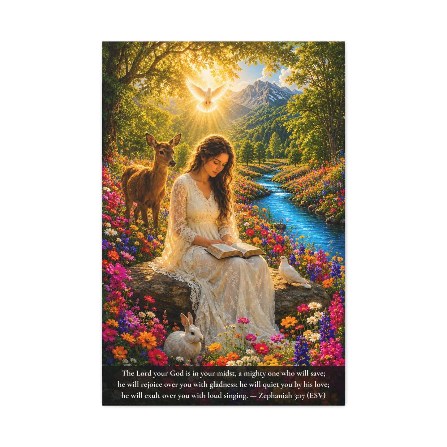 Quieted By His Love — Vibrant Canvas Wall Art | Zephaniah 3:17
