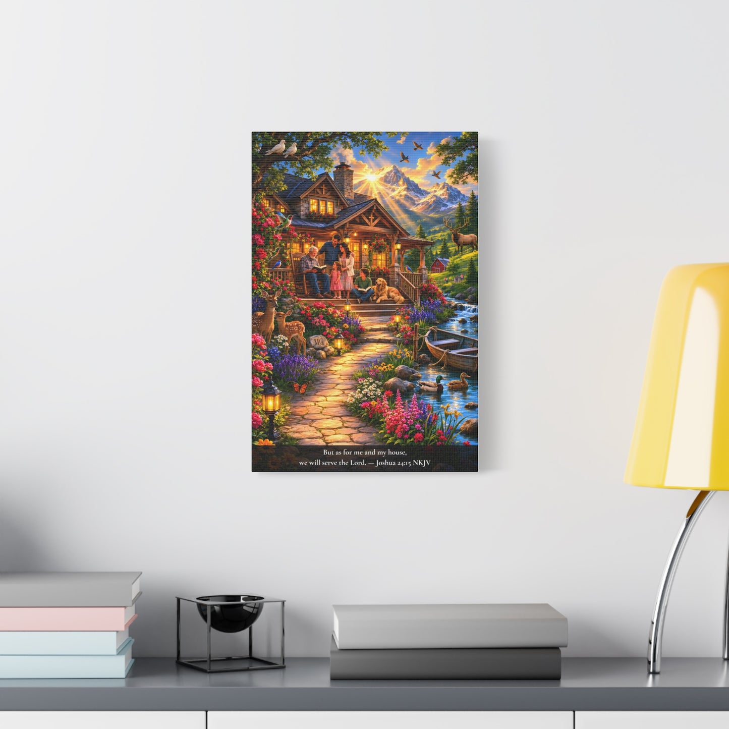 As for Me and My House — Joshua 24:15 | Vibrant Christian Canvas Wall Art