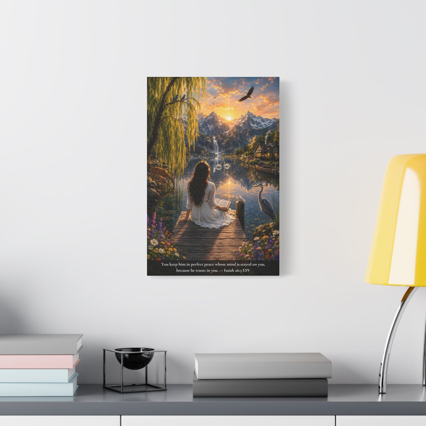Kept in Perfect Peace — Isaiah 26:3 | Vibrant Christian Canvas Wall Art
