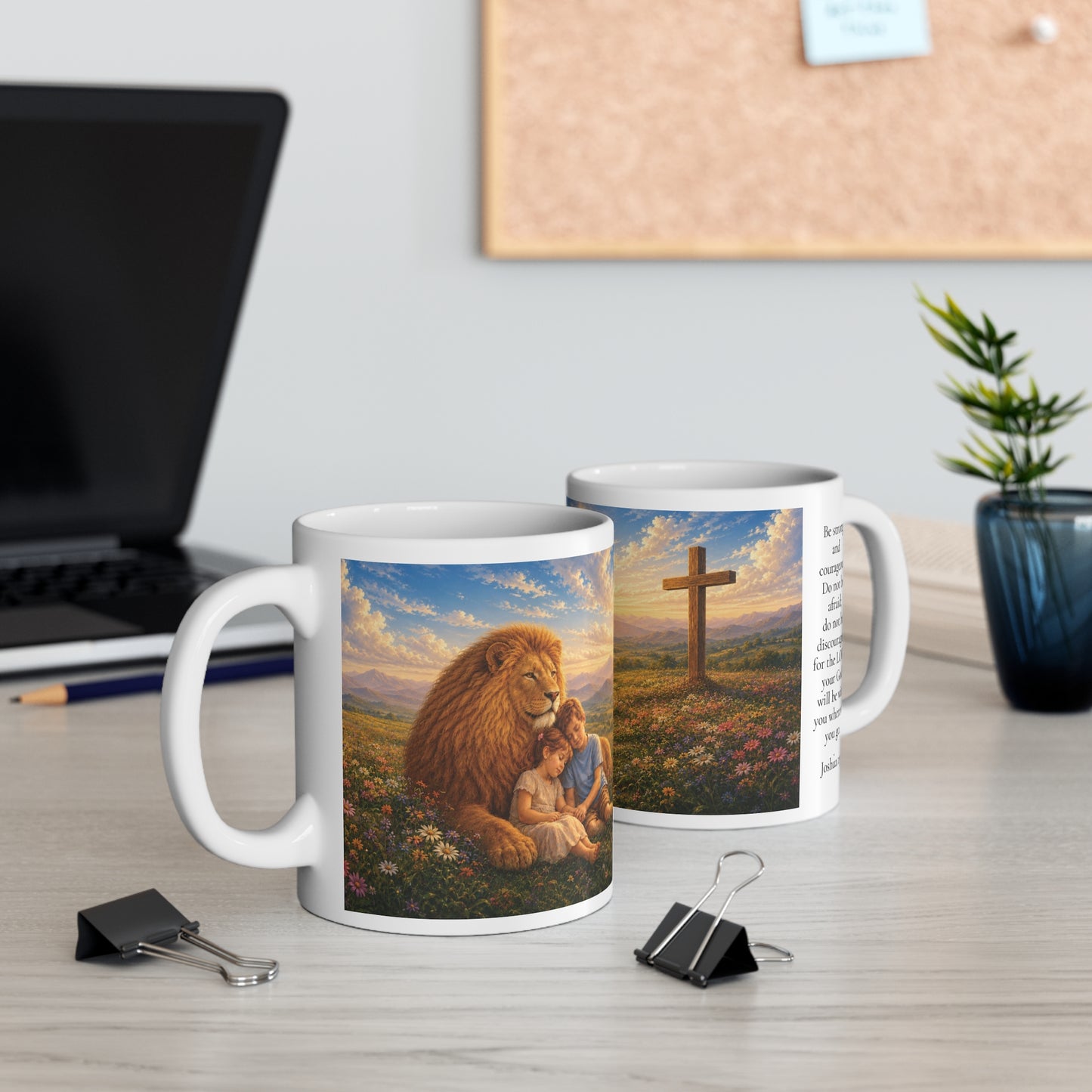Be Strong and Courageous Coffee Mug 11oz - Joshua 1:9 Christian Gift