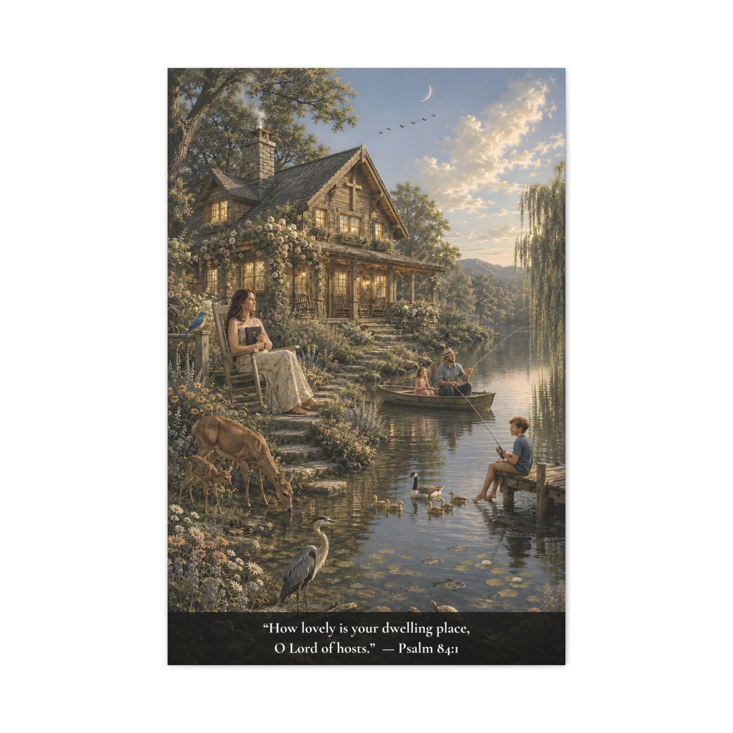 How Lovely Is Your Dwelling Place — Psalm 84:1 — Classic Edition — Christian Canvas Wall Art