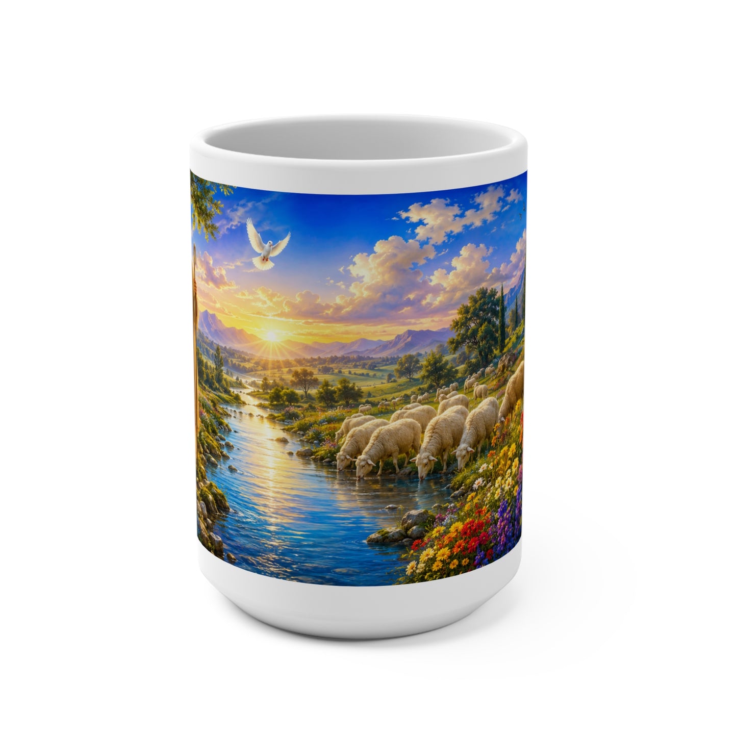 The Lord Is My Shepherd Coffee Mug 15oz - Psalm 23:1 Christian Gift