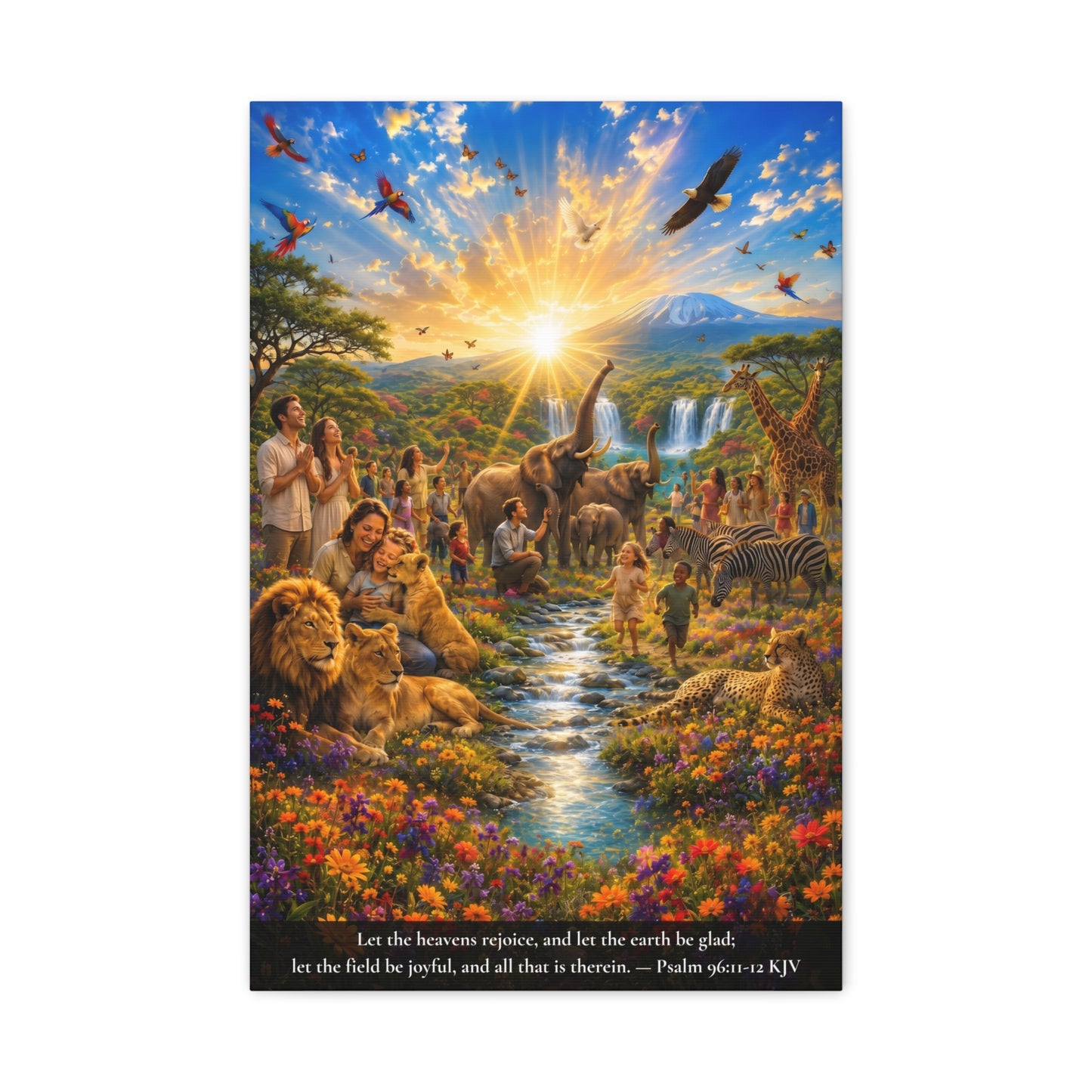 Let the Heavens Rejoice — Psalm 96:11-12 | Vibrant Christian Canvas Art