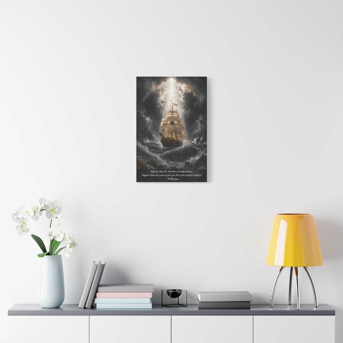 The Peace Beyond the Storm — Classic Canvas Wall Art | Psalm 93:4