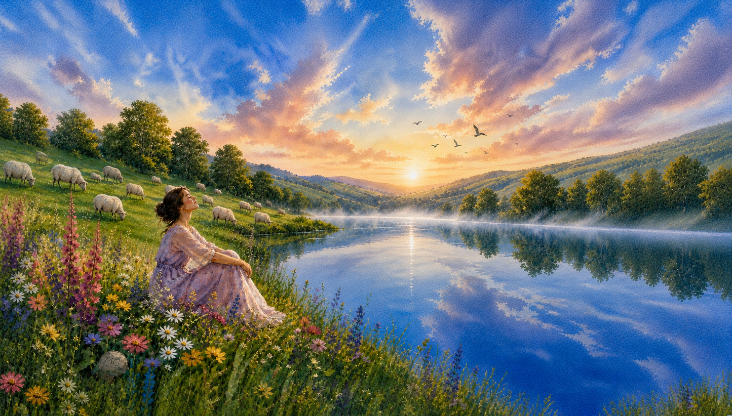 He Leads Me Beside Still Waters 15oz for Her - Psalm 23:2 Gift
