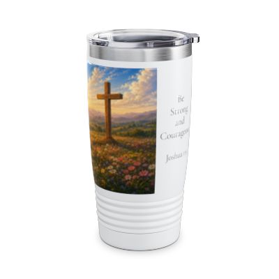 Be Strong and Courageous Tumbler 20oz - Joshua 1:9 Christian Gift