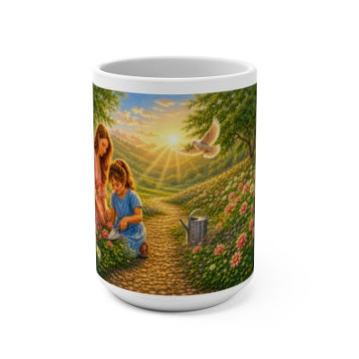 She Is Clothed in Strength and Dignity Coffee Mug 15oz - Proverbs 31:25 Christian Gift
